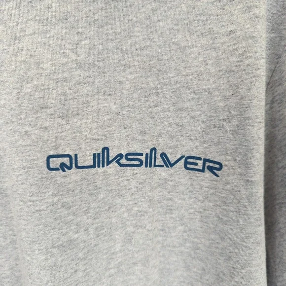 Quiksilver Mens T-Shirt Tee Mens L Heather Gray Surf Beach Graphic Short Sleeve - Picture 4 of 12